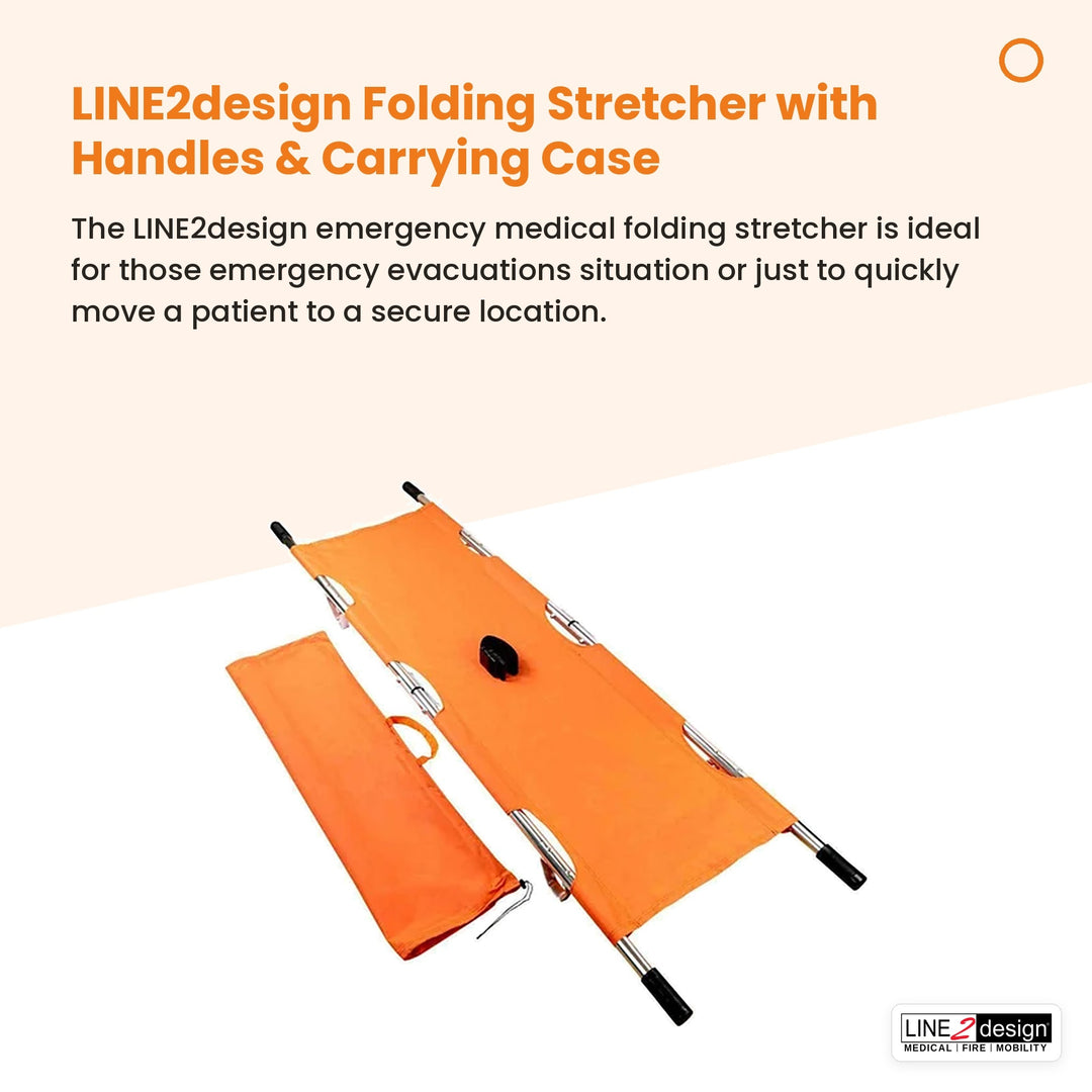 LINE2design Folding Stretcher with Handles & Carrying Case