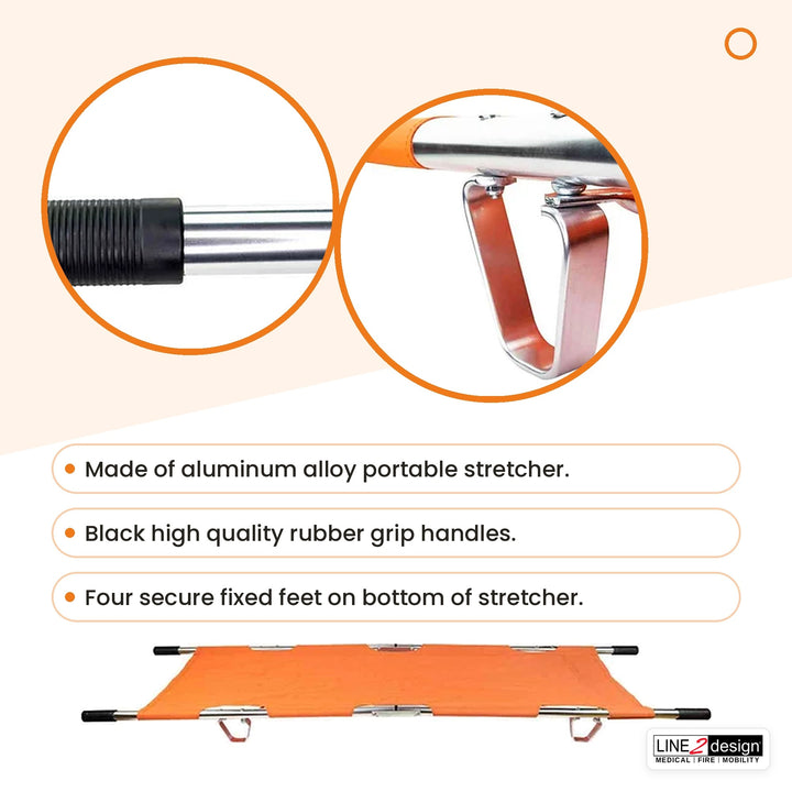 LINE2design Folding Stretcher with Handles & Carrying Case