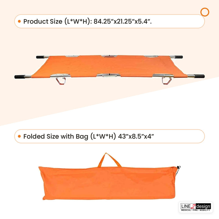 LINE2design Folding Stretcher with Handles & Carrying Case