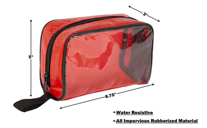LINE2design Color Coded First Aid Medical Kit Water Resistant Accessory Pouches, Zippered Bag with Transparent Window Set of 4
