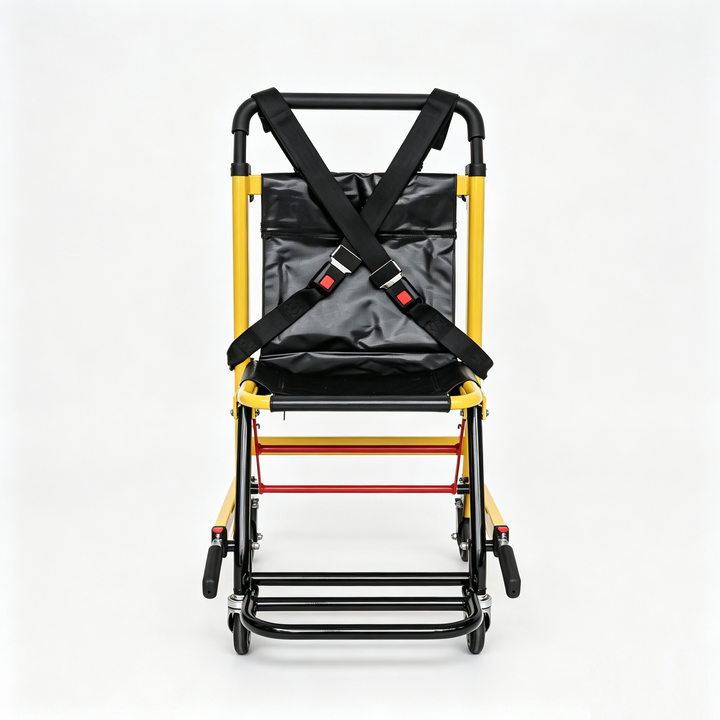 LINE2design-USA-Deluxe Heavy Duty Emergency Medical Evacuation Stair Chair - 4 Wheel in Yellow