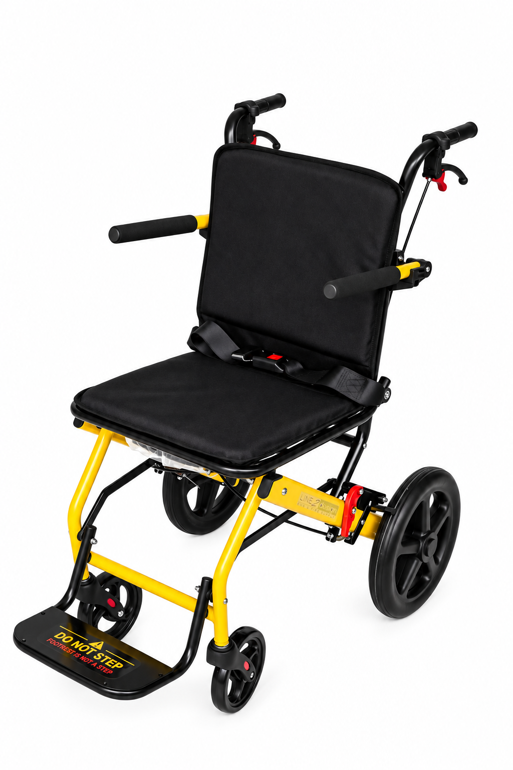 LINE2design Transport Mobility Chair-Portable Lightweight Foldable Telescopic Handle