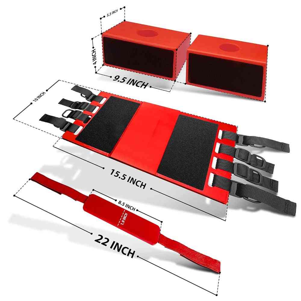LINE2design Spine Board Head Immobilizer for Backboard - Universal EMS EMT Emergency Medical Re-usable Rescue Portable Lightweight with Adjustable Straps - Red