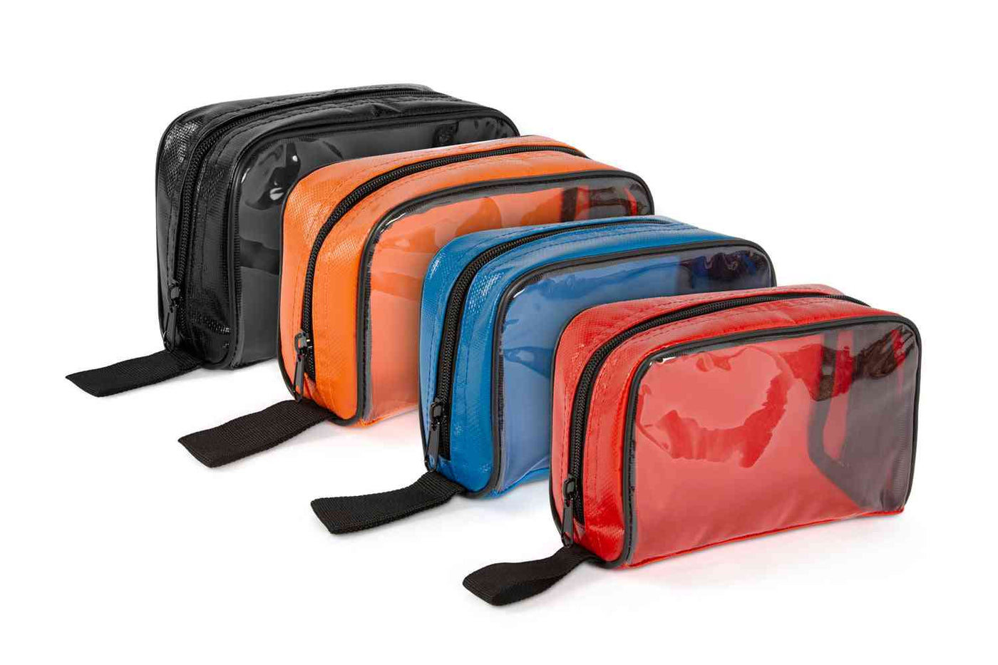 LINE2design Color Coded First Aid Medical Kit Water Resistant Accessory Pouches Zippered Bag with Transparent Window Set of 4