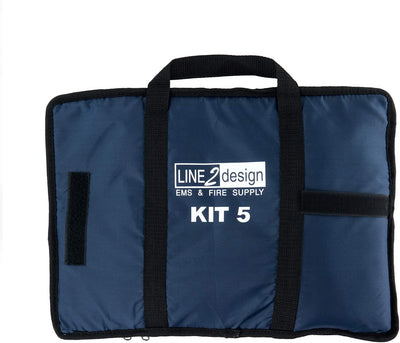 LINE2design Blood Pressure Cuff Kit, 5 BP Cuffs with an Aneroid Gauge and Nylon Carrying Case - Blue